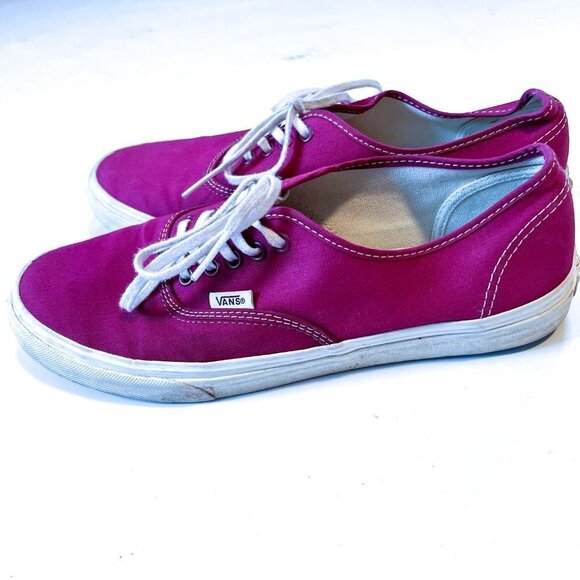 Authentic Vans Burgundy & White Lace-Up Shoes Men's 8.5 Women's 10 - Picture 8 of 12